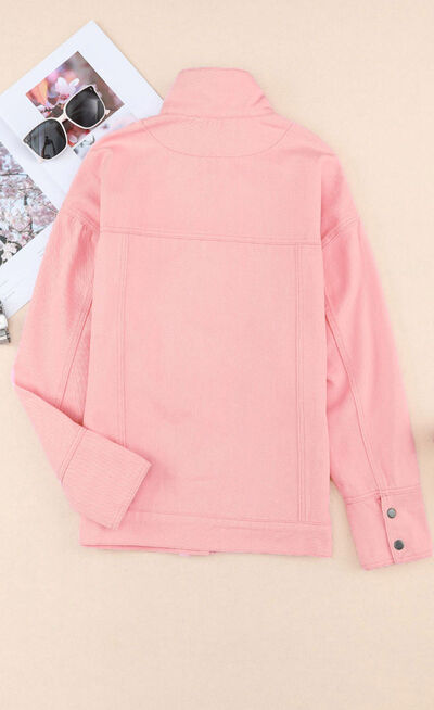 Snap Down Pink Denim Jacket