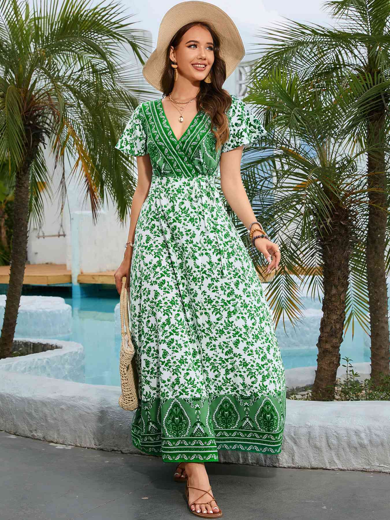 Bohemian Surplice Maxi Dress