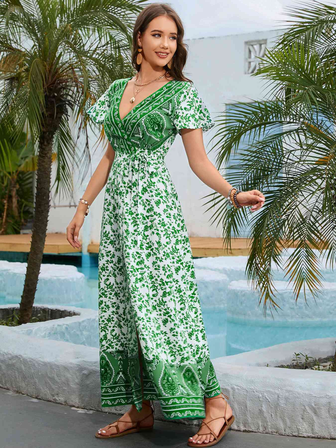 Bohemian Surplice Maxi Dress