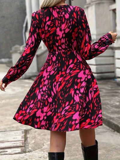 Printed Long Sleeve Dress