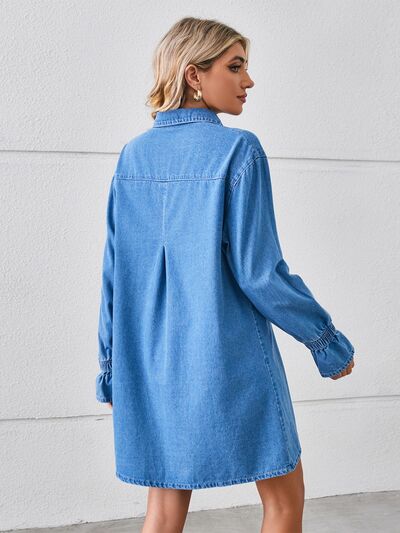 Pocketed Mini Denim Dress