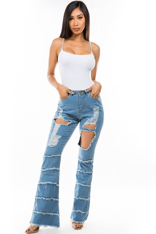 Multi Cut Denim Jeans