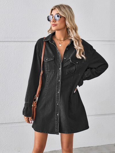 Pocketed Mini Denim Dress